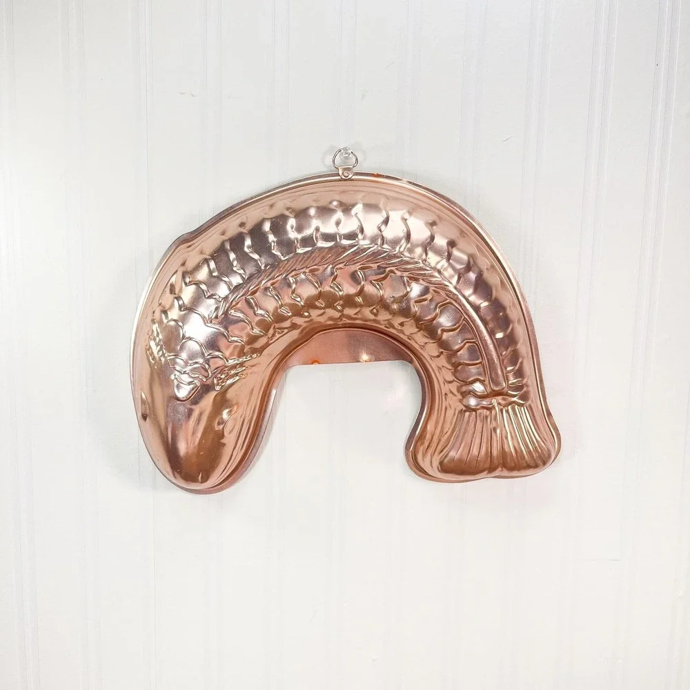 Vintage Pink Copper Metal‎ Fish Mold Wall Decor